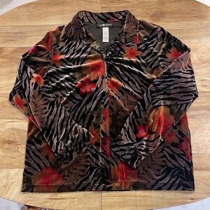 Vintage Sag Harbor Velvet Floral Button Down